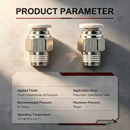 CNC Pneumatic Male Straight 3/8 Inch Tube OD x 3/8 Inch NPT Thread Pneumatic Push to Connect Fittings Thread Air Line Fittings (Pack of 10) - color: 3/8"OD x 3/8"NPT