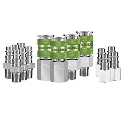 Flexzilla Pro High Flow Coupler & Plug Kit, 1/4" NPT, 14-Piece - A53458FZ - style: 14 Piece