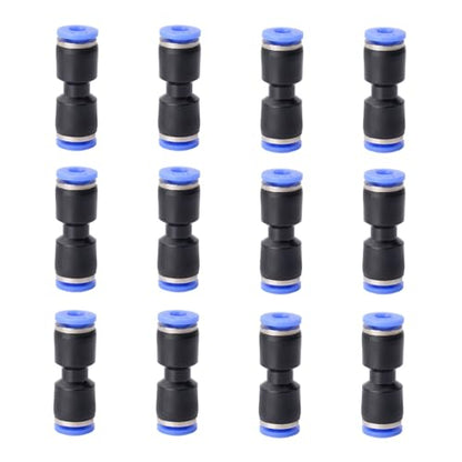 12PCS Straight Push Connectors Quick Release Plastic Push to Connect Fittings 5/32" inch Quick Connect Air Hose Fittings (5/32'', Blue) - size: 5/32'' 12PCS