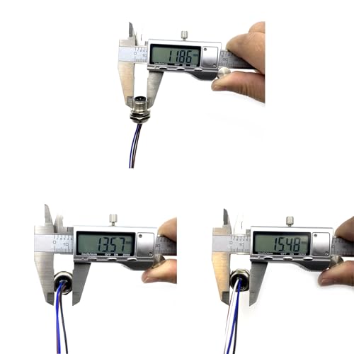 2Pcs M12 4 Pin A Code Male Connector Cable, IP67 Waterproof Back Mount Cable UnShielded Straight Aviation Socket Electrical Cable Sensor Receptacle 250V 4A (0.5Meter/1.64ft) - size: Male