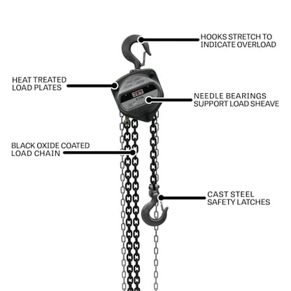 JET 2-Ton Hand Chain Hoist, 15' Lift (Model S90-200-15) - size: 2 Ton, style: 15' Lift