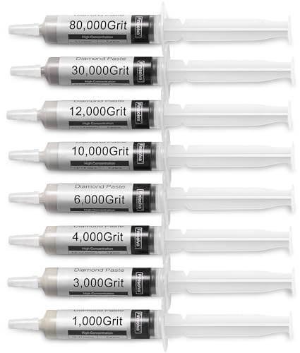 Diamond Paste Polishing and Lapping Compound Kit, 8 Pack, 1,000-80,000 Grit - style: High 50% concentration