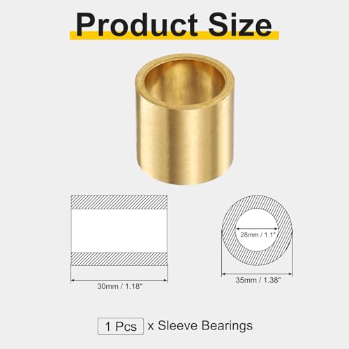 uxcell Sleeve Bearings, 28mm Bore x 35mm OD x 30mm Length - size: 28x35x30mm