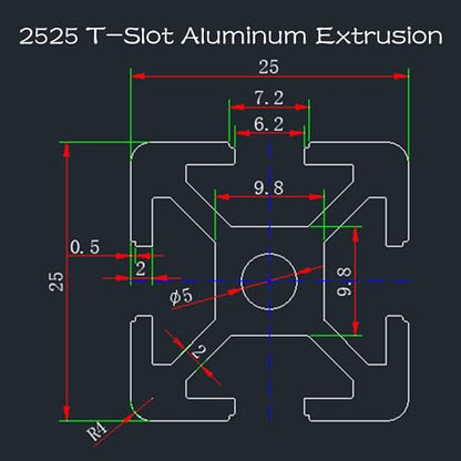 IXGNIJ 1010/10 Series 1 Inch x 1 Inch T Slot Aluminum Extrusion (25mmx25mm) European Standard Anodized for 3D Printer Parts and CNC DIY Silver 1500mmX4 - color: Silver, size: 1500mm(59'')