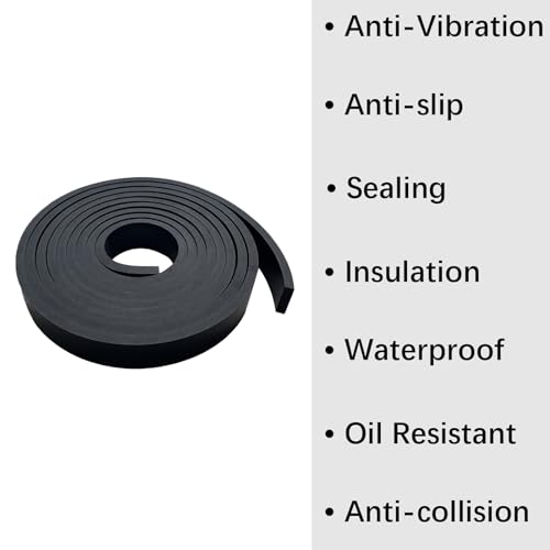 Thick Neoprene Rubber Strip Roll 1/4 (.25)" Thick X 1" Wide X 10'Long - size: 1"X10'X1/4"
