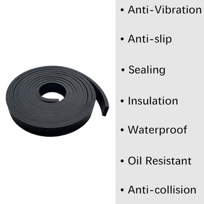 Thick Neoprene Rubber Strip Roll 1/4 (.25)" Thick X 1" Wide X 10'Long - size: 1"X10'X1/4"