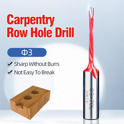 HUHAO 3mm Carbide Tipped Brad Point Boring Bit, Left Hand Dowel Drill Bits - size: 3mm Dia x 70mm Long x 10mm Shank L