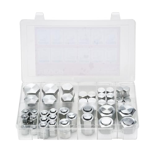 VEVOR 72 PCS ORFS Hydraulic Fittings, O Ring Face Seal Fitting Kit, Hydraulic Hose Tube and Pipe Fittings, Cap and Plug Set for Hydraulics, O Ring Assortment Kit Precision Thread, Sizes 4 6 8 10 12 16