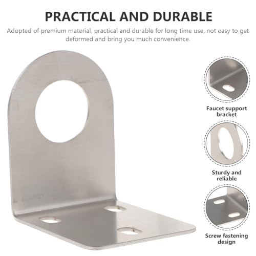 Angoily 1 Set Faucet Bracket, Wall Mounting Rack 1/2 Inch L Bracket Wrench Sink Holder Mounts, Undermount Sink Support Wall Plate Holder with Screws