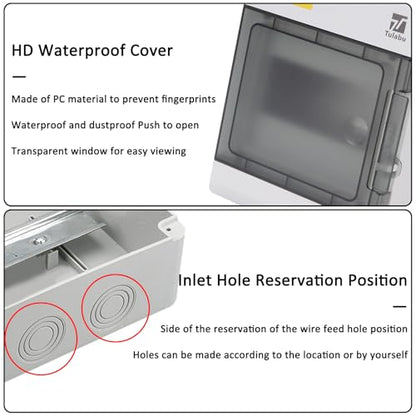 6 Way Waterproof Breaker Box for Indoor/Outdoor Settings - size: 6Way