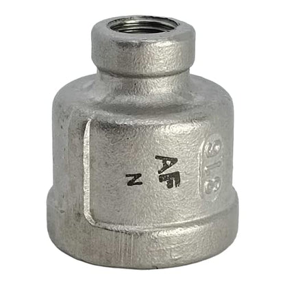 AF Hydro Stainless Steel SS316 Reducing Coupling Pipe Fitting, 3/4" NPT x 1/2” NPT Female Thread, Pressure Rating up to 150 PSI, Class 150 Reducer Connector Adapter, 2 pcs in a pack - size: 3/4" NPT x 1/2” NPT