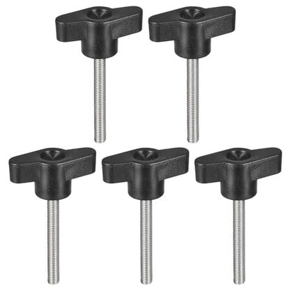 uxcell 5Pcs Clamping Screw Knob, M5 x 45mm Metric 304 Stainless Steel T Shaped Thumb Screws Handle for Quick Remove Hand Tightening Knob Replacement - size: M5 x 45mm