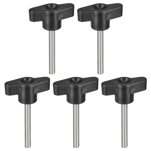 uxcell 5Pcs Clamping Screw Knob, M5 x 45mm Metric 304 Stainless Steel T Shaped Thumb Screws Handle for Quick Remove Hand Tightening Knob Replacement - size: M5 x 45mm