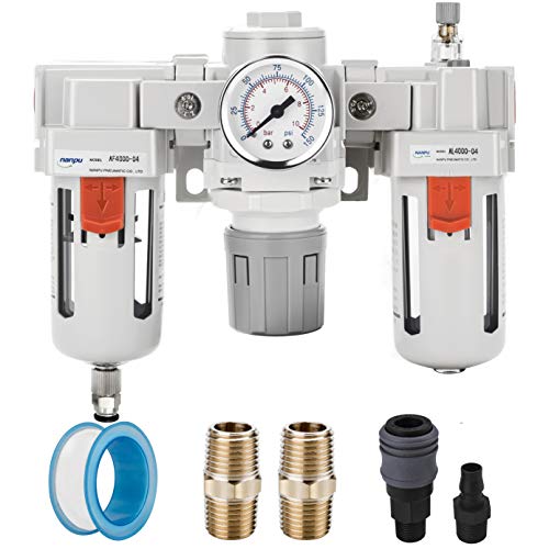NANPU 1/2" NPT Air Filter, Regulator & Lubricator (FRL) Combo - size: 1/2" NPT