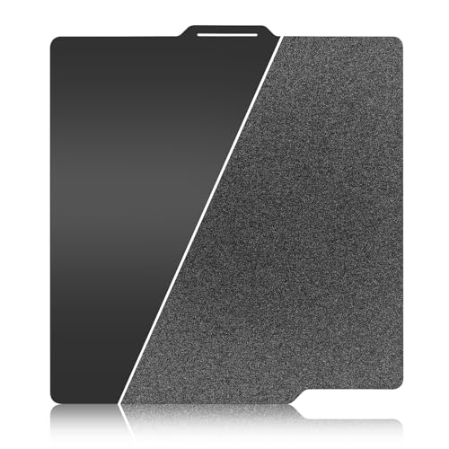 Smooth Textured P2S P1S X2D PEI Build Plate for Bambu Lab, Double Sided PEI Spring Steel Sheet Flexible Bed Plate for Bambu Lab X2D X1 X1C P1P P1S P2S A1 3D Printer Platform - color: Black Smooth PEI+Textured PEI