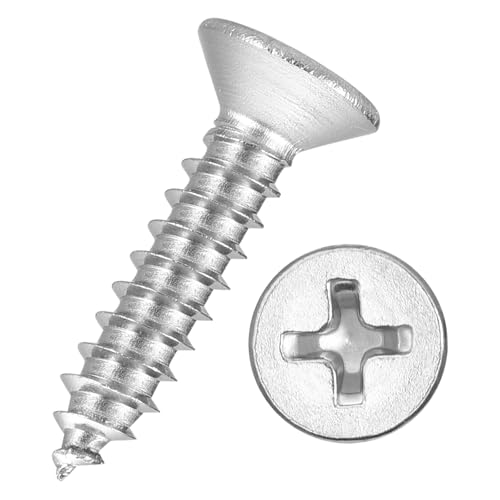 50pcs Phillips Wood Screws #8x3/4 304 Stainless Steel Silver - color: Silver, size: #8x3/4"