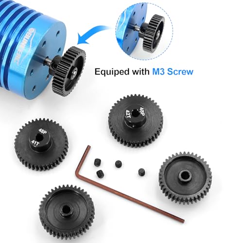 OGRC 48DP 38T 39T 40T 41T 42T Pinion Gear 3.175(1/8-Inch) Pinion Motor Gear - size: 38T 39T 40T 41T 42T