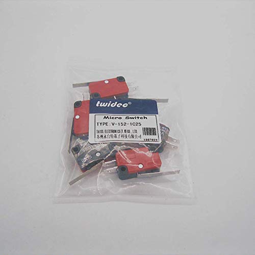 Twidec/6Pcs Micro Limit Switch Short Straight Hinge Lever Arm SPDT Snap Action Switch for Arduino V-152-1C25 - style: V-152-1C25