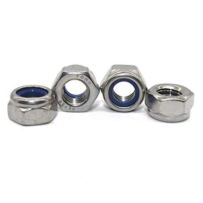 Fullerkreg M10 Nylon Insert Hex Lock Nuts, 18-8 Stainless Steel - size: M10 20Pcs