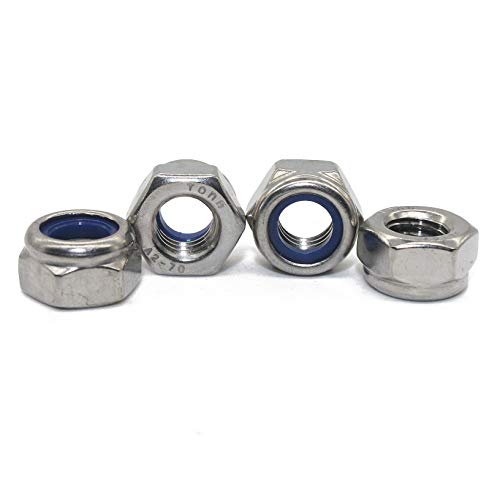 Fullerkreg M6 x 1mm Self-Locking Nylon Insert Hex Lock Nuts - size: M6 100Pcs