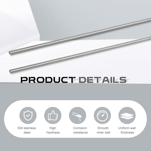 2 Pcs 304 Stainless Steel Rod 3/8''(10 mm) Diameter 24'' (610 mm) Length - size: 24'' (610 mm)