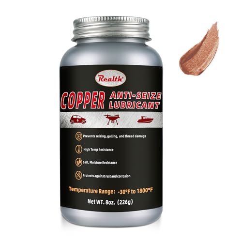 Realth Copper Anti-Seize Lubricant 8 oz High Temp Corrosion Resistant - color: Copper, size: 226g