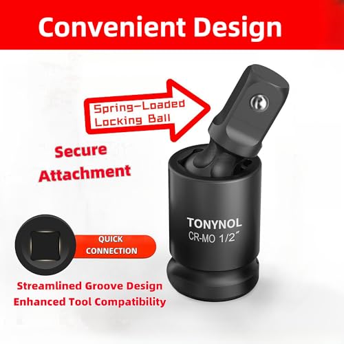 TONYNOL Universal Joint Swivel Socket Adapter,3/4" Drive - size: 3/4" Swivel Socket