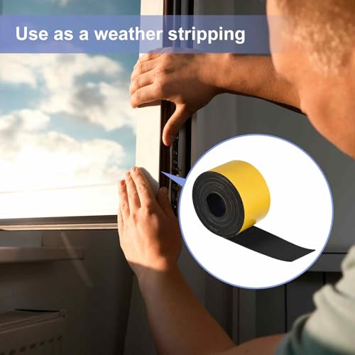 MECCANIXITY Adhesive Neoprene Rubber Strips Sheet 2"x118"x 0.06"(W L THK) - color: Yellow, size: 2" x 118" x 0.06"