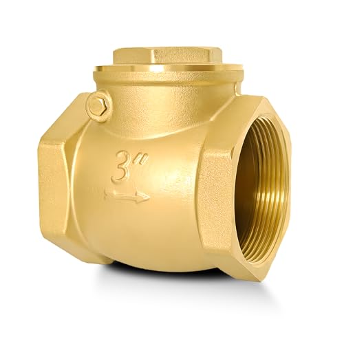 3" NPT Horizontal Swing Check Valve, Brass, Heavy-Duty Female Thread, DN80 - size: 3 Inch
