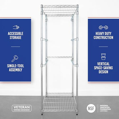 SafeRacks 5-Tier Steel Tote Rack for 27 Gallon Bins - Silver - color: Silver, size: 1 Pack