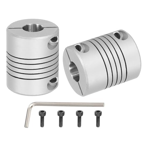 MECCANIXITY 2Pcs Flexible Couplings 5mm to 10mm Aluminum Alloy Coupler - size: 5mm to 10mm