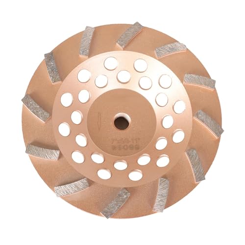 kimllier 7 Inch Concrete Grinding Wheels 12 Turbo Diamond Segments 5/8 Inch -11 Arbor Diamond Grinding Wheel Fit for Concrete and Masonry