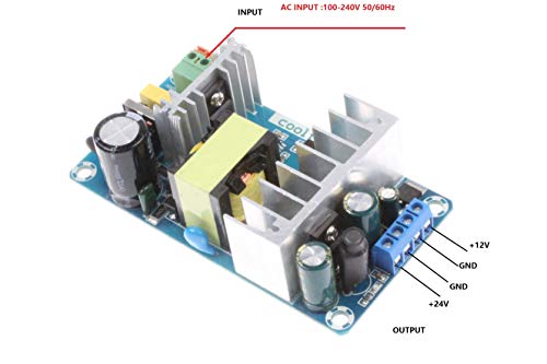 NOYITO AC to DC Power Supply Module DC 24V 4A 12V 1A Dual Output AC 120V 100-260V to 24V 12V 100W Industrial Power Module (Dual Output 24V 4A, 12V 1A, Blue) - size: Dual Output 24V 4A / 12V 1A