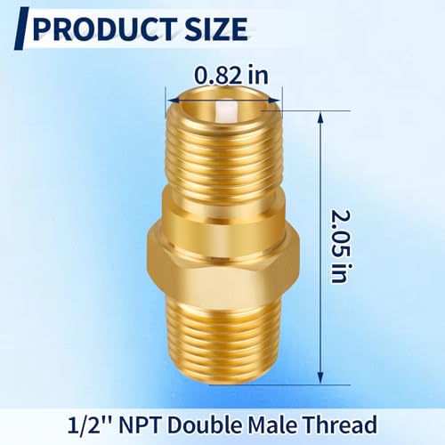 RV Water Heater Backflow Preventer, 1/2" NPT Double Male Thread Hot Water Heater Check Valve, Lead-Free Brass Plumbing Backflow Check Valve for RV, Camper, Motorhome, Trailer - style: Male to Male/1