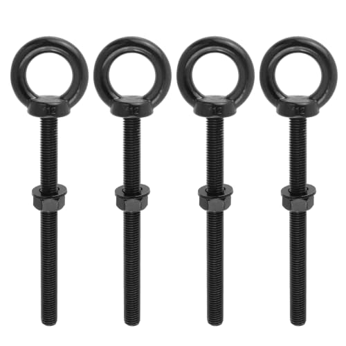 Antrader Eye Bolt,M12x150mm(1/2"x6") Long Mechanical Eye Bolts,Black - size: M12 x 150mm(1/2" x 6")