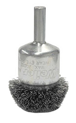 Weiler 10035 Circular Flared Crimped Wire End Brush, 1-1/4", 0.08" Steel Fill, Made in the USA - size: 0.008 Wire Size