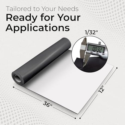 Exactly Rubber - Black Silicone Sheet with PSA Adhesive, 60A Durometer Rubber Mat, Gasket Material, -80 to 450°F Temperature Resistance, 350% Elongation Rubber Sheet, Made in the USA, 1/32 x 12” x 36” - size: 1/32 x 12 x 36