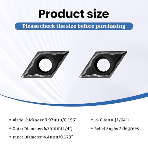 10Pcs DCMT11T304 DCMT32.51 Carbide Turning Inserts - size: DCMT32.51 DCMT11T304 10pcs