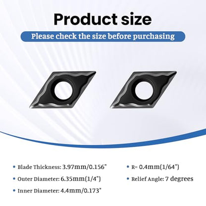 10Pcs DCMT11T304 DCMT32.51 Carbide Turning Inserts - size: DCMT32.51 DCMT11T304 10pcs