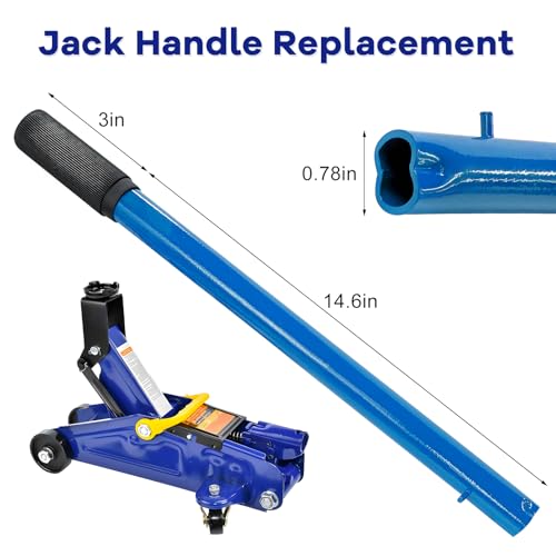 2 Ton Jack Handle Replacement, Horizontal Hydraulic Jack Handle Replacement Kit with Gloves, Anti-Slip Grip Steel Jack Lifting Handles for Most Vehicles, Car Accessories (Blue) - color: Blue, 2 Ton