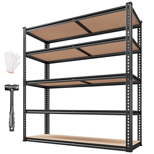 REIBII 40" W Storage Shelves,2500LBS Heavy Duty Garage Shelving for Basment - size: 20"D x 40"W x 72"H