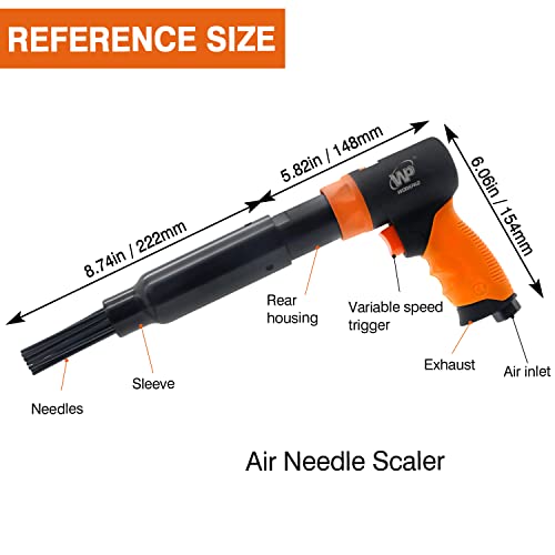 Pistol Grip Needle Scaler WP WORKPAD 19 needles air needle scaler 5000bpm,exhaust front suitable for rust removal