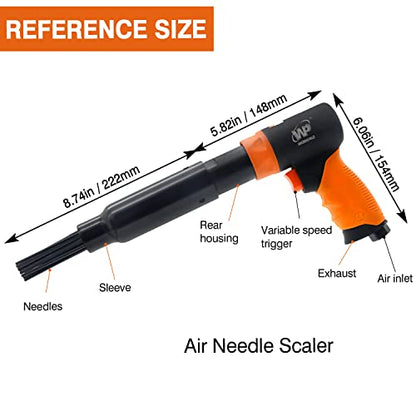 Pistol Grip Needle Scaler WP WORKPAD 19 needles air needle scaler 5000bpm,exhaust front suitable for rust removal