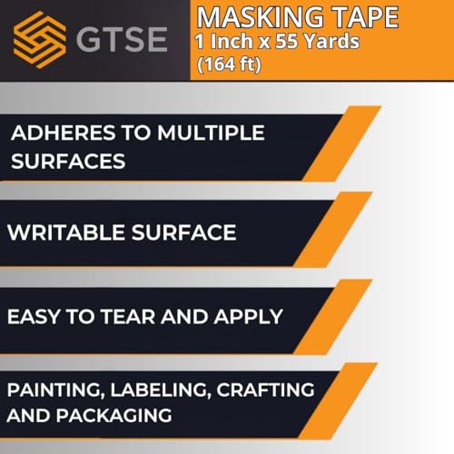 GTSE - Masking Tape 1 inch x 55 Yards (164 ft) 2 Rolls - size: 1" x 55 yds
