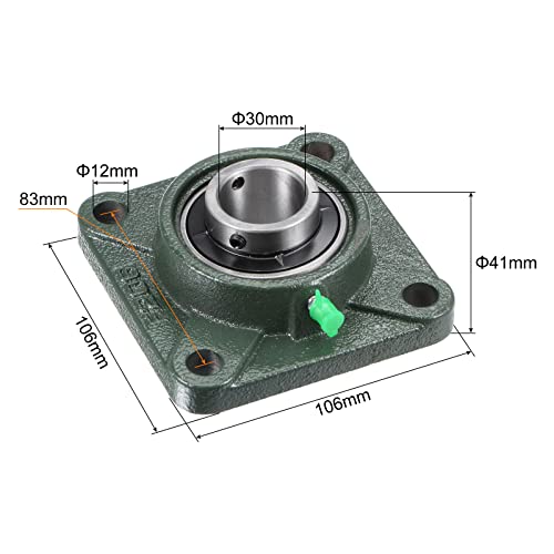 uxcell UCF206 Flange Block Bearings 30mm Bore Cast Iron Bearing Unit Set - size: 30mm