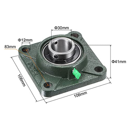 uxcell UCF206 Flange Block Bearings 30mm Bore Cast Iron Bearing Unit Set - size: 30mm
