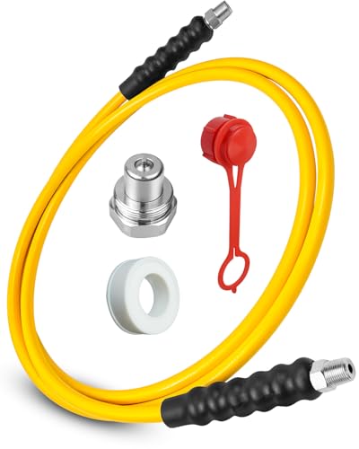High Pressure Hydraulic Hose, 1/4" ID x 6FT 10000PSI w/CH604 Coupler - color: Yellow, size: 6FT