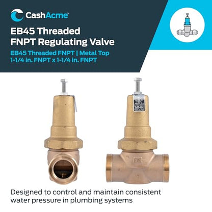 Cash Acme EB45 Pressure Regulating Valve, 1-1/4 Inch NPT Threaded, Metal Top, 60 PSI, PVA35M-DTH-60 - size: 1-1/4 in., 60 PSI