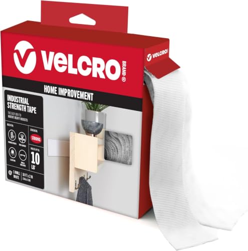 VELCRO Brand - Industrial Strength | Indoor & Outdoor Use, Superior Holding Power on Smooth Surfaces, Size 10ft x 2in | Tape, White - (Pack of 12) - color: White, size: 10ft x 2in (Pack of 12)