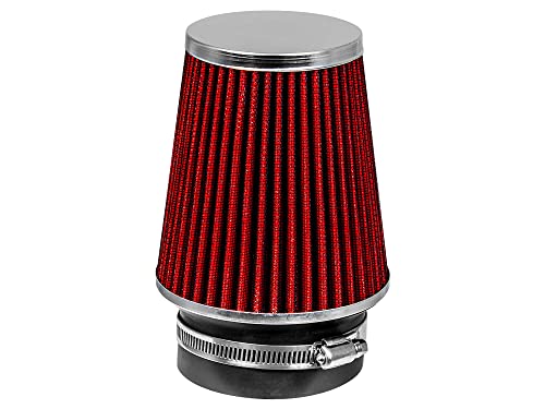 Rtunes Racing 3.5-Inch 89mm Narrow Washable Dry Cone Air Filter, Red - size: Narrow 3.5"